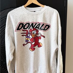 Disney Light Gray Graphic Sweatshirt